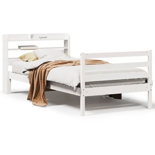 vidaXL Okvir kreveta s uzglavljem bijeli 75x190 cm od borovine Cene