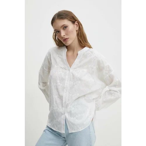 Answear Lab Pamučna košulja za žene, boja: bijela, relaxed