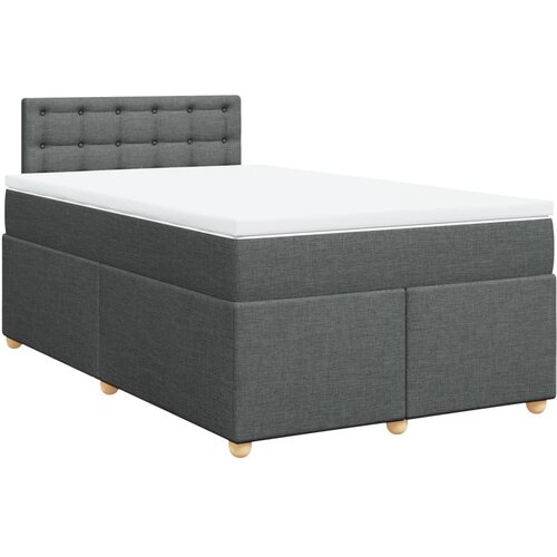 VidaXL Box spring postelja z vzmetnico temno siva 120x200 cm blago, (21305297) Slike