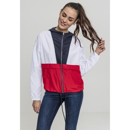 UC Ladies Women&amp;#039;s 3-Tone Oversize Windbreaker Dark Blue/White/Fiery Red Slike
