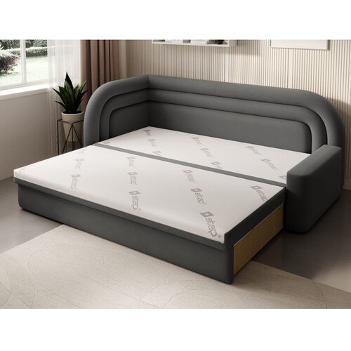ELTAP Siva žametna raztegljiva/s prostorom za shranjevanje sedežna garnitura levi kot 223 cm Fabillo &amp;ndash; Slike