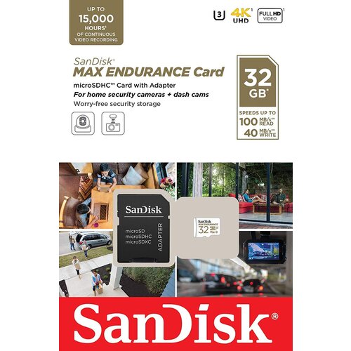 San Disk MAX ENDURANCE microSDHC 32GB + SD Adapter Cene