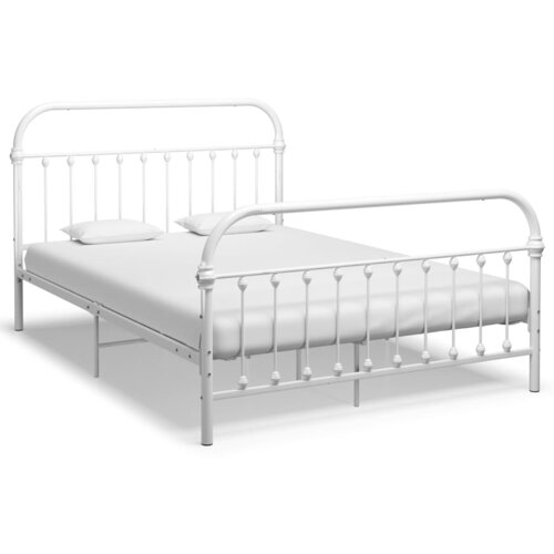  Okvir za krevet bijeli metalni 120 x 200 cm Cijene