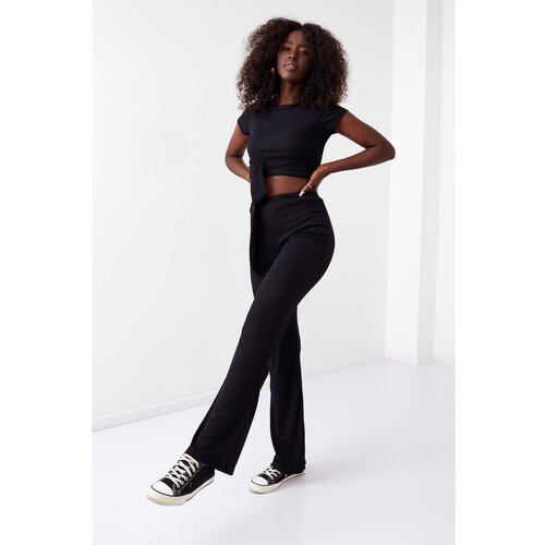 Fasardi Striped women&amp;#039;s blouse and pants black Slike
