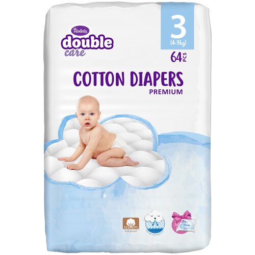 Violeta&amp;reg; pelene cotton premium veličina 3 midi (4-9 kg) 64 komada Slike