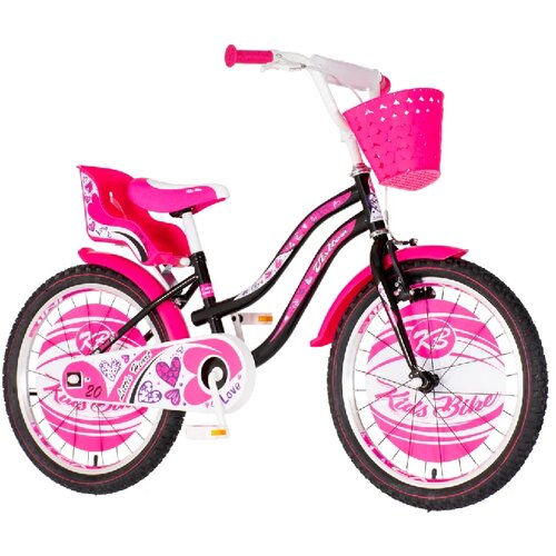 Visitor dečiji bicikl little heart HEA200 20″ crno-rozi Slike