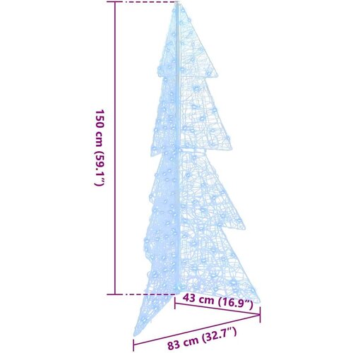 VidaXL Božićno drvce s 160 LED svjetlima Hladna bijela 150 cm Akril Slike
