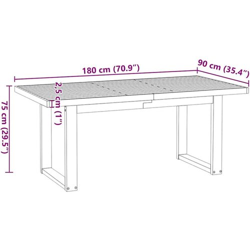  Blagovaonski stol NOAIN noge U-oblika 180x90x75 cm Slike