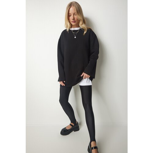  Women's Black Shark Oversized Knitted Sweatshirt Cene