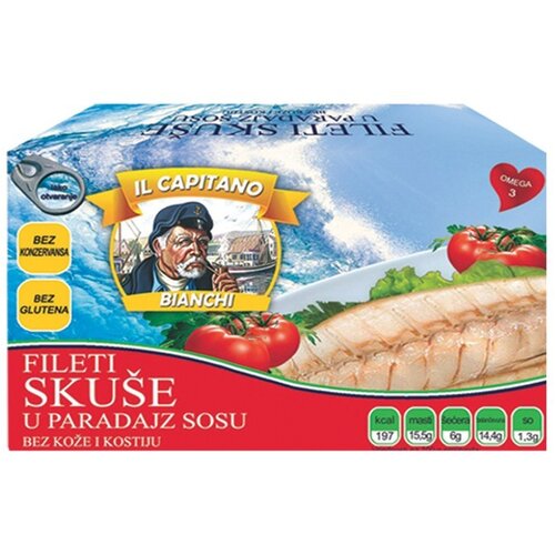 Il Capitano Skuša fileti u paradajz sosu, 115g Slike