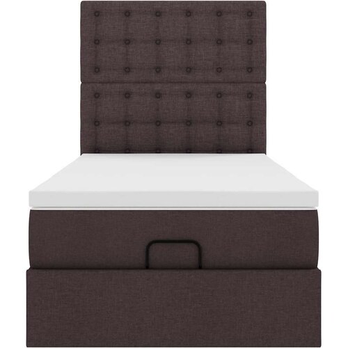 VidaXL otomanski okvir kreveta s madraca tamnosmeđi 90x190cm tkanine Slike