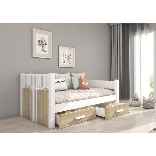 ADRK Otro�ka postelja BIBI z vzmetnico in predali 180x80 cm - BELA-SONOMA HRAST Cene