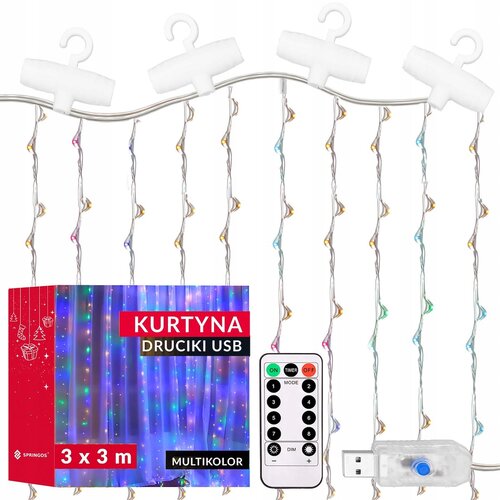 springos VEČBARVNE LUČKE ZA ZAVESE STALACTITE LUČKE USB LIGHT STRING 300LED +DALJINSKI UPRAVLJALNIK, (21638738) Cene