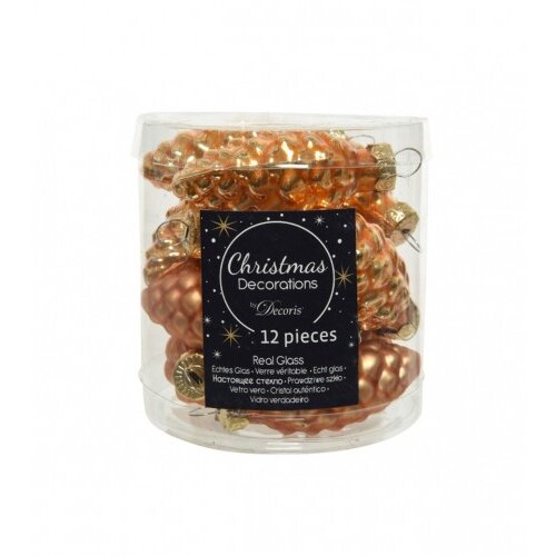 Master ukras za jelku stakleni šišarka 2,5x6cm amber 12/1 12334 Cijene