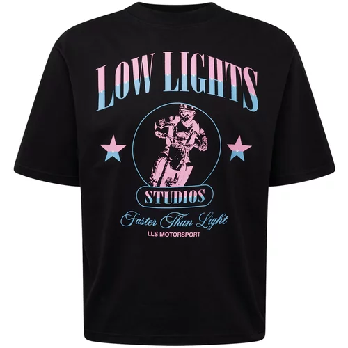Low Lights Studios Majica 'Faster Than Light' svijetloplava / roza / crna