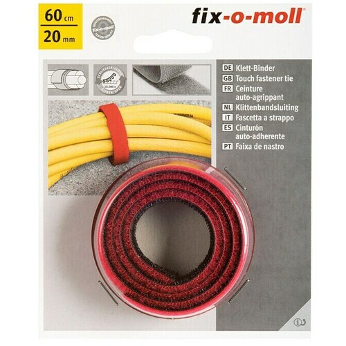 Fix-o-moll čičak traka universal (60 cm x 20 mm, crno-crvene boje) Slike