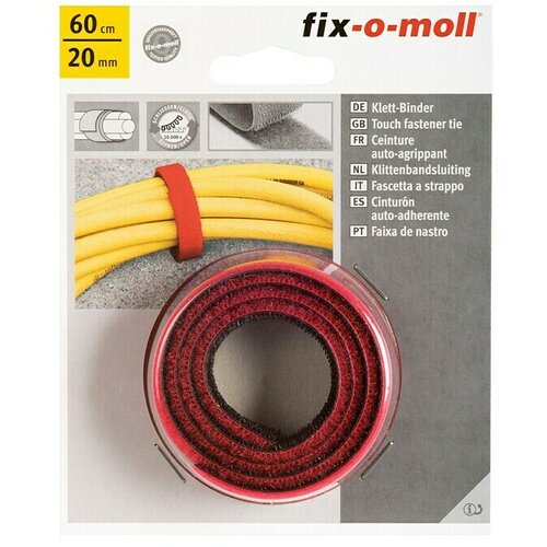 Fix-o-moll Velkro vezice Universal (60 cm x 20 mm, Črna/Rdeča) Slike