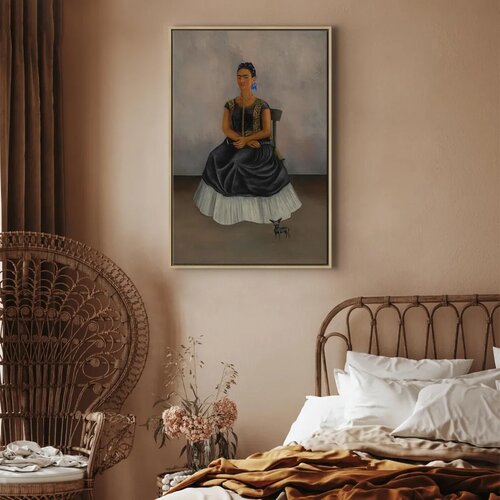  Slika - Frida Kahlo &amp;ndash; Itzcuintli Dog with Me 60x90 U prirodnom drvenom okviru Slike