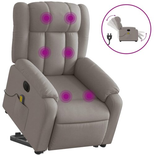 Maison Chic Električni masažni naslanjač - Relax naslanjač s funkcijo vstajanja taupe, (22061143) Cene