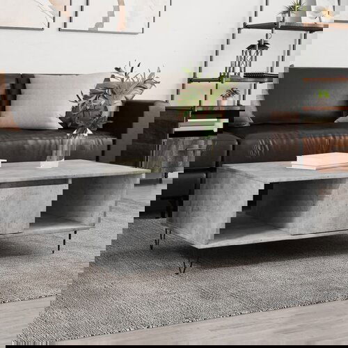 VidaXL Stolić za kavu siva boja betona 104x60x35 cm konstruirano drvo Slike