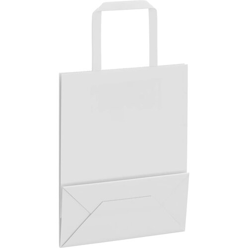  Papirnate vrećice 250 kom s ručkama bijele 18x8x22 cm Slike