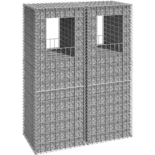 vidaXL Gabionska košara steber 2 kosa 50x50x140 cm železo Cene