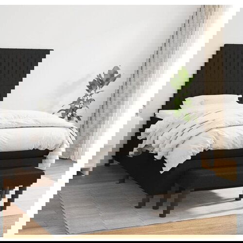 vidaXL Box spring postelja z vzmetnico crna 80x200 cm blago Cene