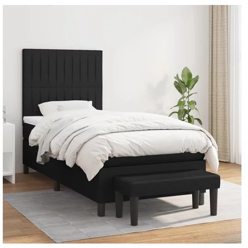 vidaXL Box spring postelja z vzmetnico crna 80x200 cm blago