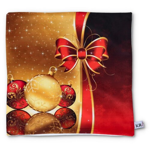 KRIST+ Novogodišnja jastučnica sa mašnom crveno-zlatna Slike