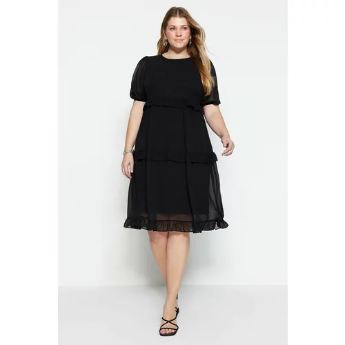 Trendyol Curve Plus Size Dress - Black - A-line
