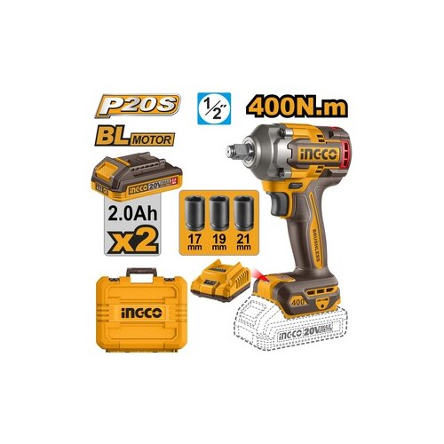 Ingco Aku udarni odvijač 1/2" 400NM SUPER CIWLI2040E Cene