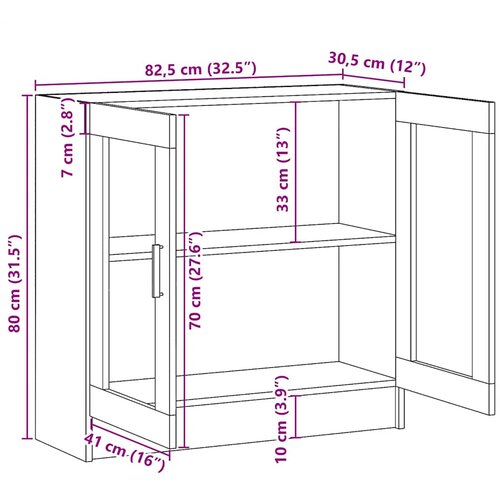  Vitrina boja hrasta sonome 82,5x30,5x80 cm konstruirano drvo Slike