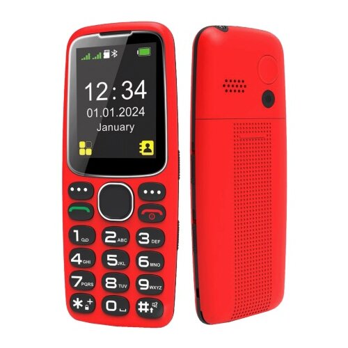 Mean IT telefon mobilni, 2.4" ekran, sos dugme, crni - senior 10 plus, crveni Cene