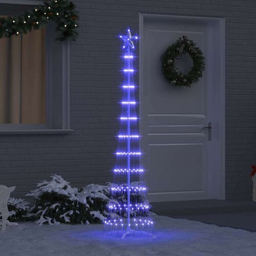 vidaXL LED božično drevesce Modra 138.5 x 138.5 x 399 cm Kovina Cene