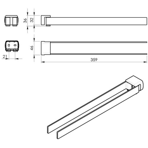 Gedy zidni držač za pe&amp;scaron;kire pirenei 35,9 cm metalno siva Slike