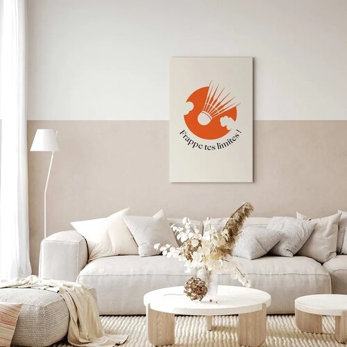  Slika - Badminton Shuttlecock on an Orange Circle Background 60x90 Standard Slike