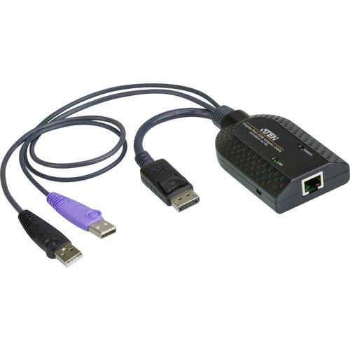 Aten KVM adapter [2x mo&scaron;ki konektor USB 2.0 tipa A\, mo&scaron;ki konektor DisplayPort - 1x RJ45 vtičnica] črna, (20429986) Cene