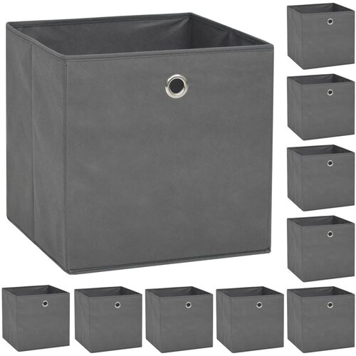 vidaXL Kutije za pohranu od netkane tkanine 10 kom 32x32x32 cm sive Cijene