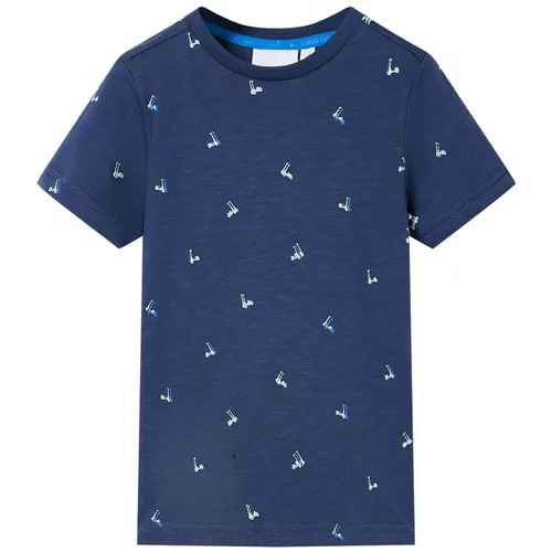 vidaXL Otroška majica s kratkimi rokavi temno modra 104