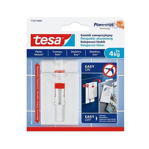 Tesa Nastavljiv samolepilni žebljiček za plo&amp;scaron;čice in kovino Tesa (nosilnost: 4 kg, 2 kos) Slike