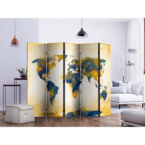 Artgeist Paravan Map Of The World I, 5-Delni, Dvostranski Slike