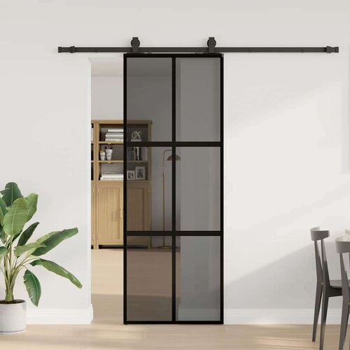  Klizna vrata s priborom crna 76 x 205 cm kaljeno staklo Cijene