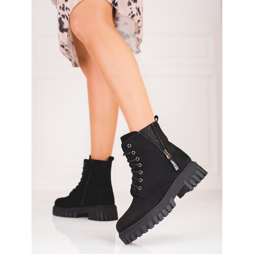 SHELOVET Women&amp;#039;s lace-up ankle boots with decorative upper Slike