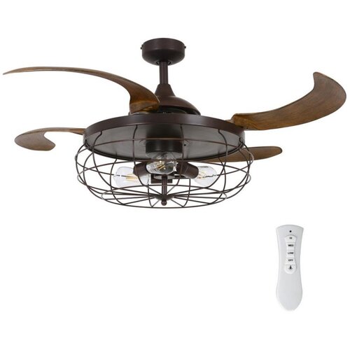  FANAWAY 212921 - LED plafonski ventilator INDUSTRI 3xE27/4W/230V, braon sa daljinskim upravljačem Cene