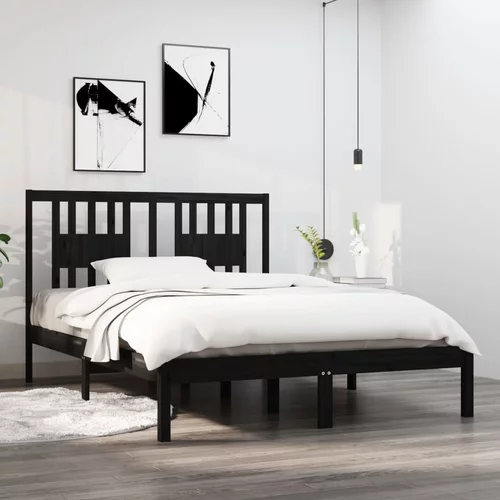  za krevet od masivne borovine crni 140 x 190 cm