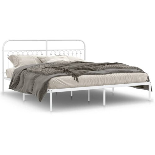 vidaXL Metalni okvir za krevet s uzglavljem bijeli 183x203 cm Cijene