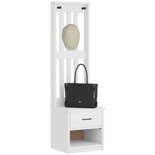 vidaXL Drevo za dvorano "SANDENS" bela 45x40x159,5 cm masivni les bora Cene
