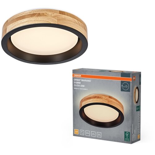 Osram LED prigu&amp;scaron;iva plafonska svetiljka MARIANO LED/16W/230V prečnik 31 cm hrast/crna Slike