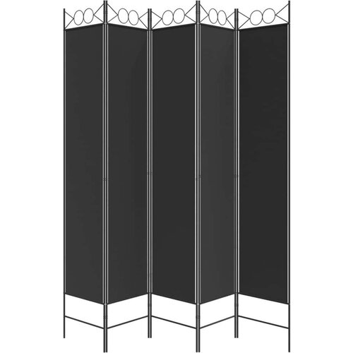  pregrada s 5 panela crna 200x220 cm od tkanine Slike