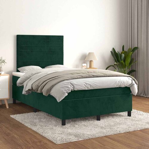 Box spring krevet s madracem tamnozeleni 120x200 cm bar&scaron;unasti Cijene